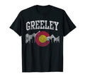Greeley Colorado Flag Skyline Distressed T-Shirt - Graphic Print Unisex - T-Shirt, Sweatshirt, Hoodie