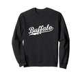 Buffalo New York Script 1970S White Sweatshirt - Novelty Apparel Unisex - T-Shirt, Sweatshirt, Hoodie