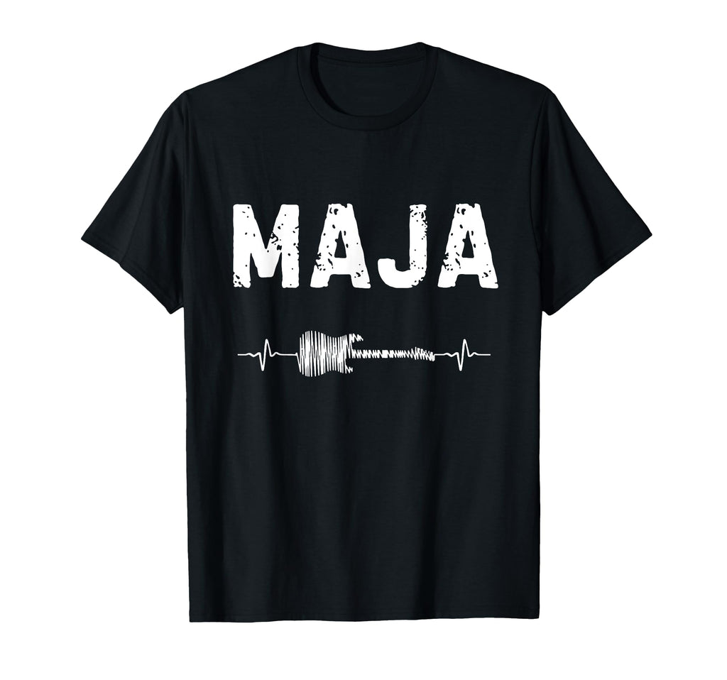Maja Guitar Heartbeat Music Guitarist T-Shirt - Unique Graphic for Adults - T-Shirt, Sweatshirt, Hoodie