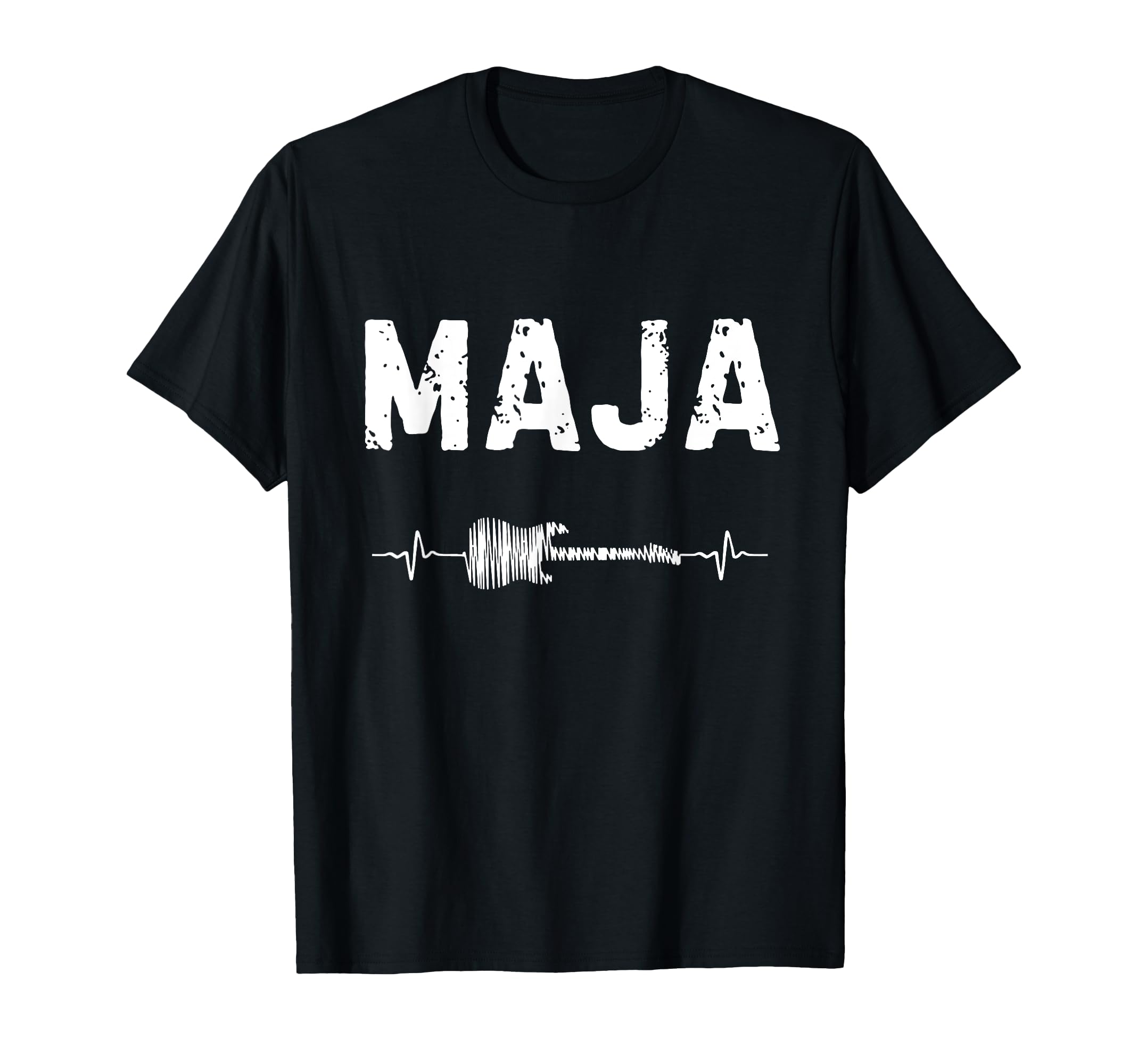 Maja Guitar Heartbeat Music Guitarist T-Shirt - Unique Graphic for Adults - T-Shirt, Sweatshirt, Hoodie