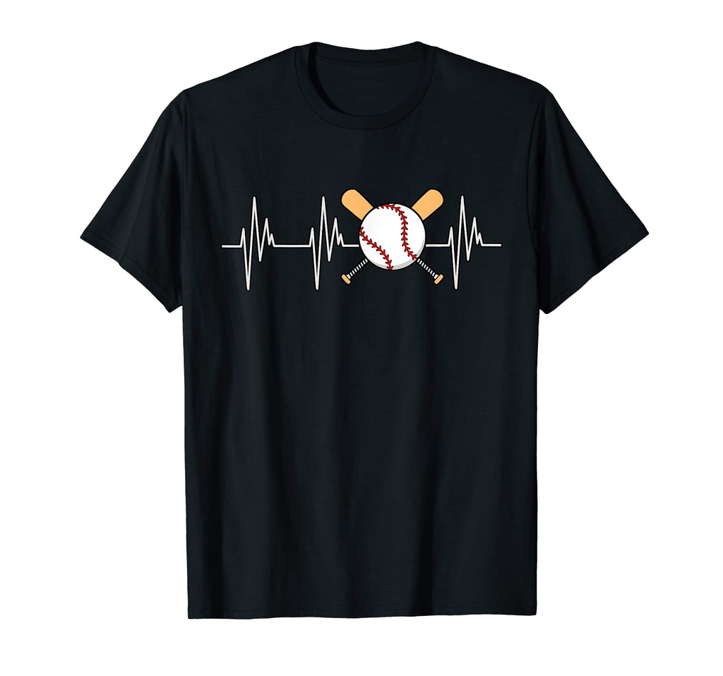 Baseball Heartbeat Sports Player Lover T-Shirt - Novelty Apparel Unisex - T-Shirt, Sweatshirt, Hoodie