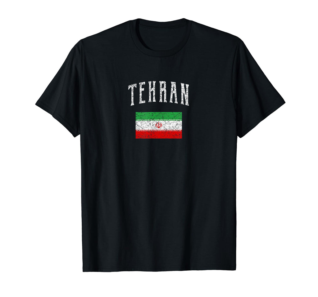 Tehran Iran Flag Distressed T-Shirt - Minimalist Print Men Women - T-Shirt, Sweatshirt, Hoodie