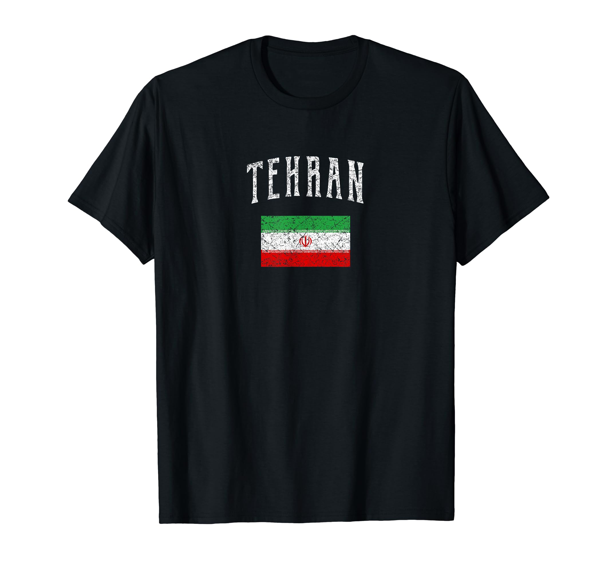 Tehran Iran Flag Distressed T-Shirt - Minimalist Print Men Women - T-Shirt, Sweatshirt, Hoodie