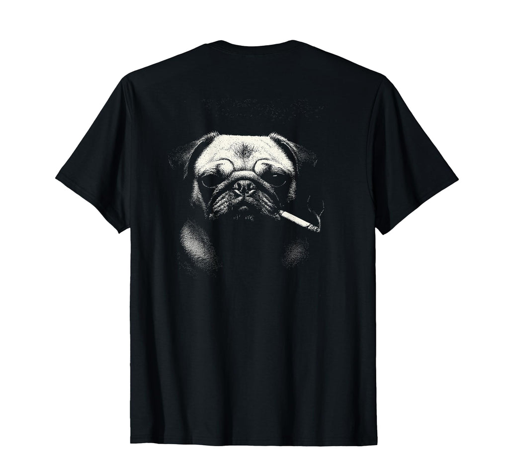 Pug Smoking Cigarette Y2K Grunge T-Shirt - Custom Art Print for Adults - T-Shirt, Sweatshirt, Hoodie