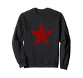 Grunge Distressed Red Star Color Red Sweatshirt - Trendy Graphic Unisex - T-Shirt, Sweatshirt, Hoodie