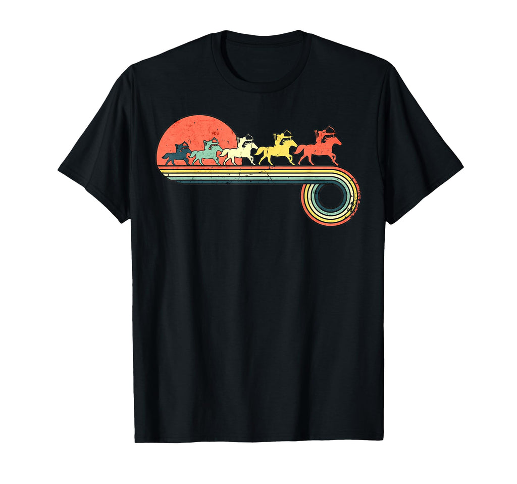 Archery Horse Riding Sunset T-Shirt - Casual Everyday Wear Men Women - T-Shirt, Sweatshirt, Hoodie