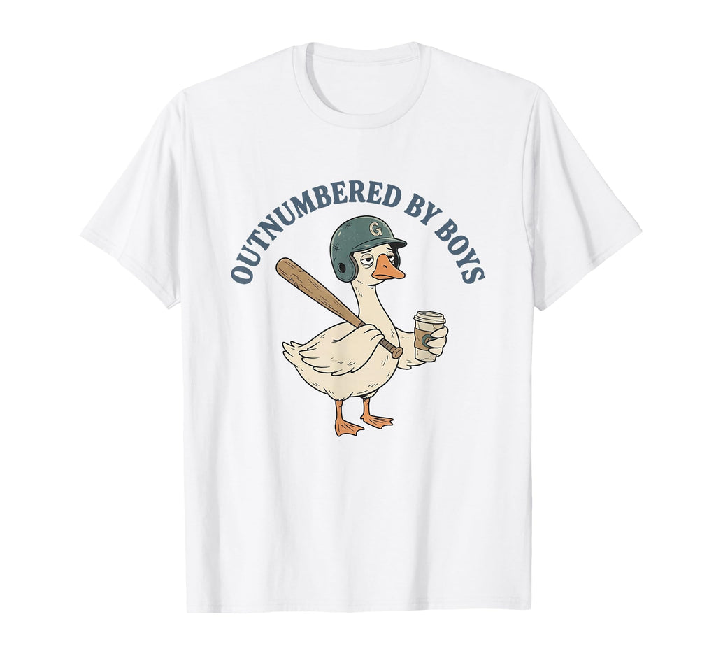 Outnumbered Funny Mom Baseball Mom Goose T-Shirt - Minimalist Print Unisex - T-Shirt, Sweatshirt, Hoodie