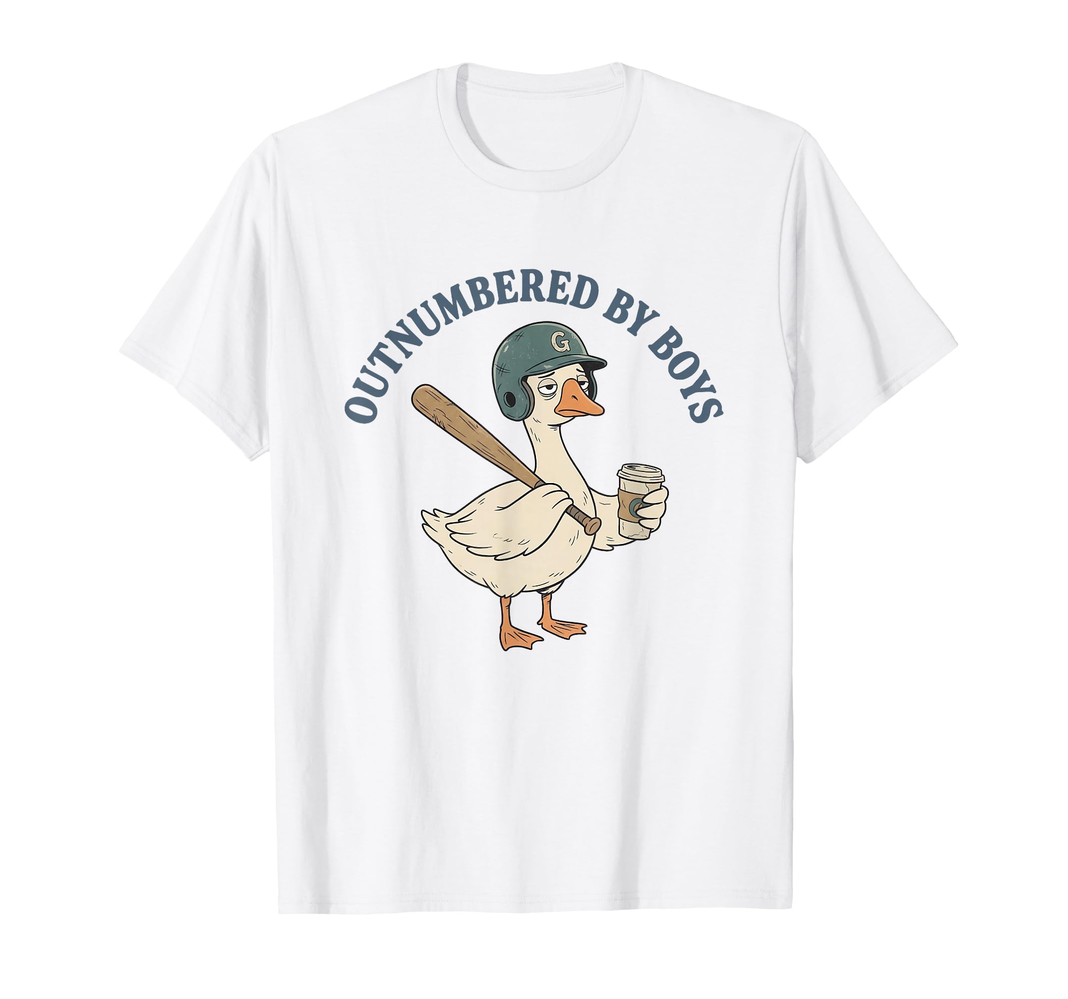 Outnumbered Funny Mom Baseball Mom Goose T-Shirt - Minimalist Print Unisex - T-Shirt, Sweatshirt, Hoodie