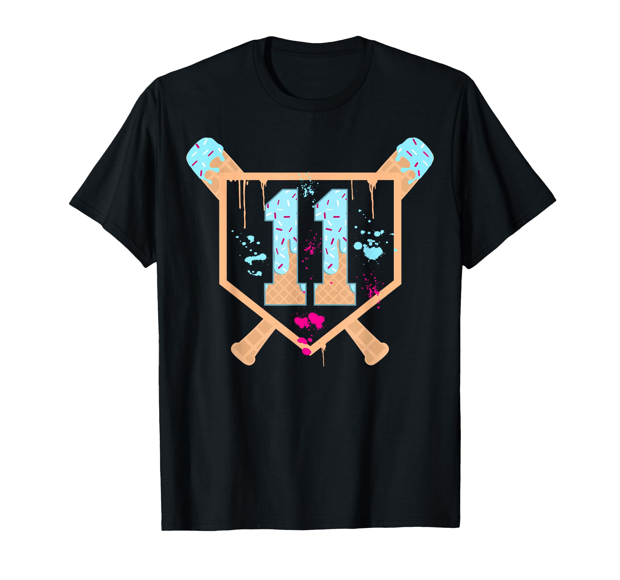 Baseball 11 Year Old Ice Cream Drip T-Shirt - Aesthetic Graphic Unisex - T-Shirt, Sweatshirt, Hoodie