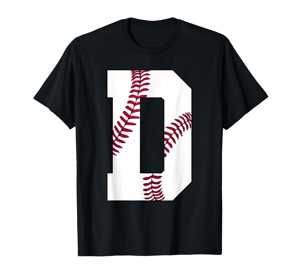 D Baseball Initial Personalized Letter T-Shirt - Graphic Print for Adults - T-Shirt, Sweatshirt, Hoodie