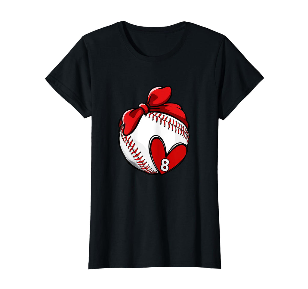 Womens Custom Baseball Mom Number 8 T-Shirt - Casual Everyday Wear Unisex - T-Shirt, Sweatshirt, Hoodie