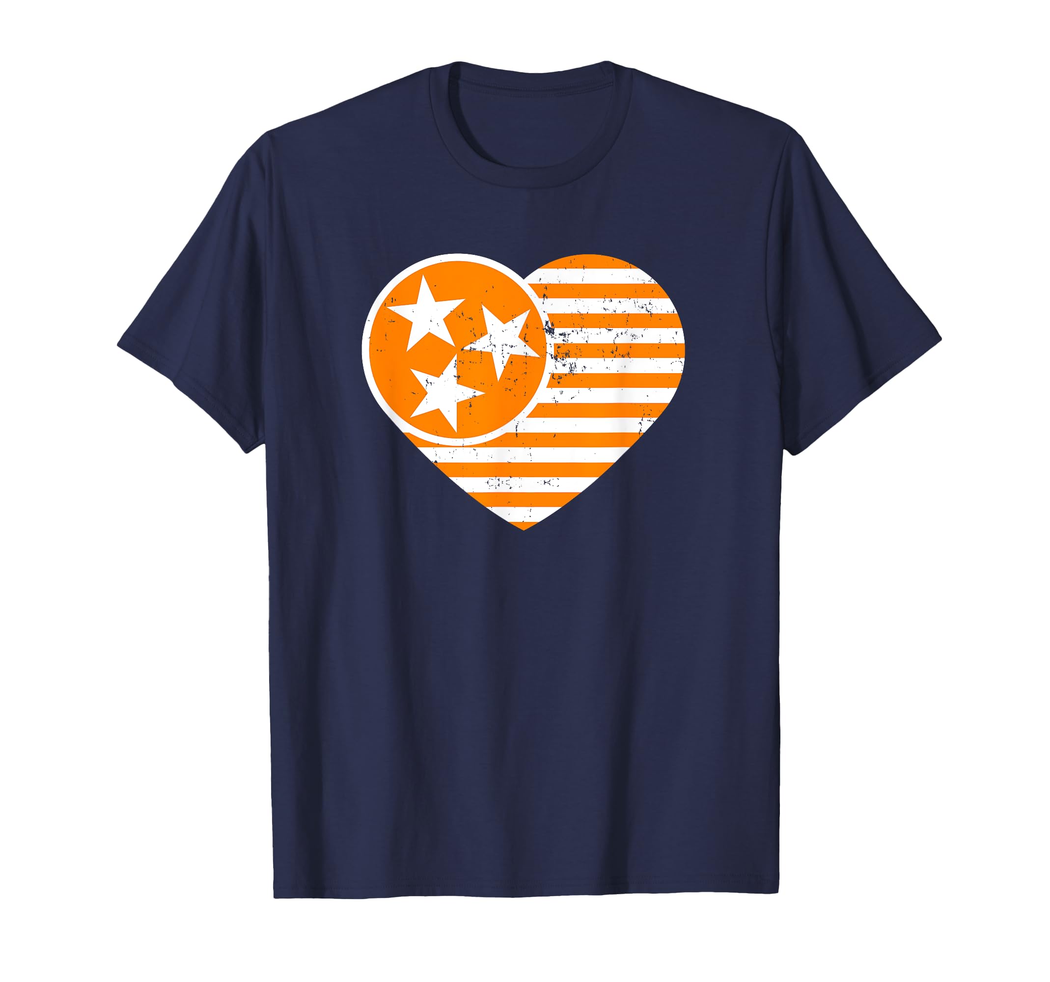 Tennessee Flag Distressed Usa Heart T-Shirt - Casual Everyday Wear Unisex - T-Shirt, Sweatshirt, Hoodie