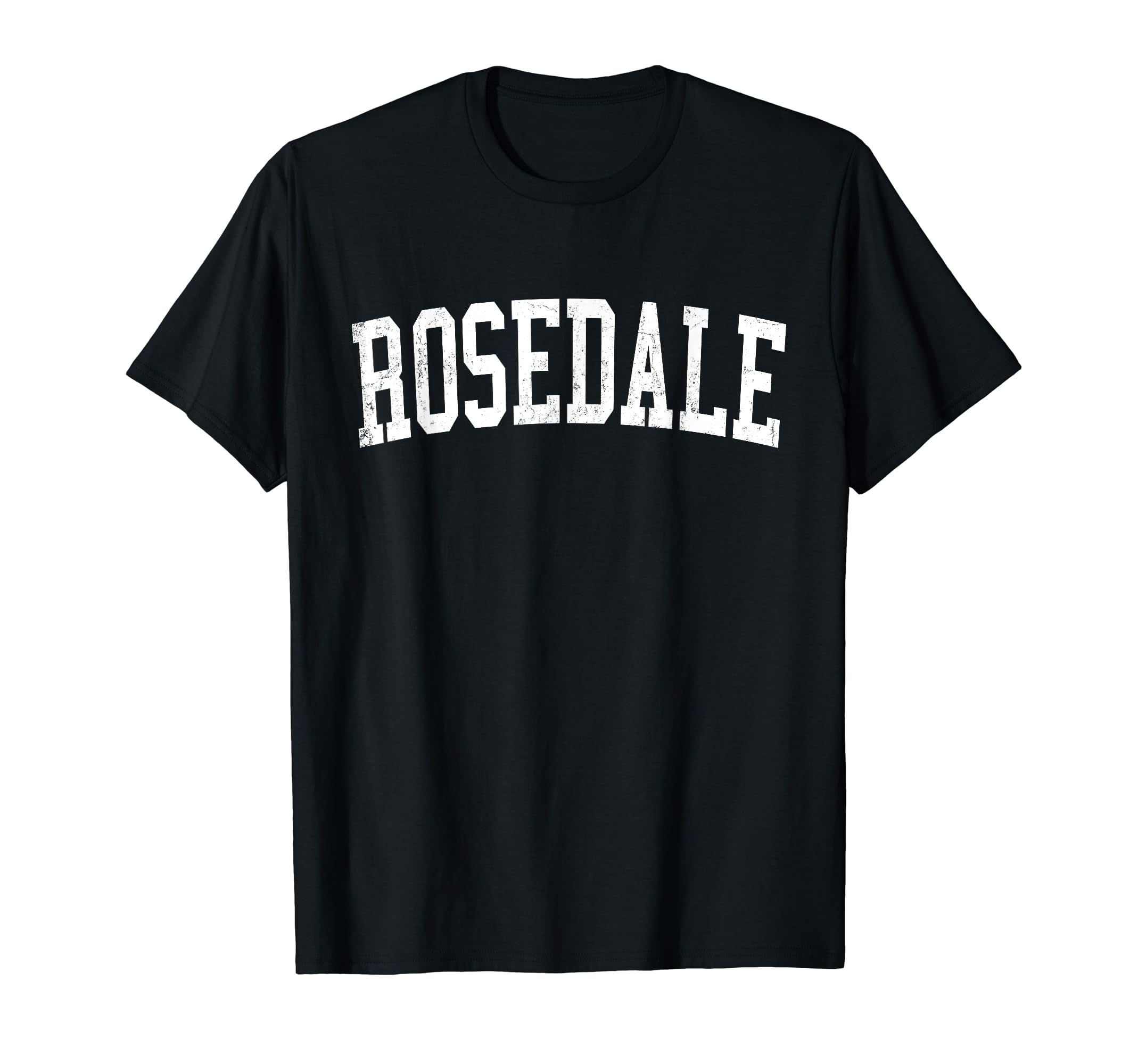 Rosedale Ca Distressed White Varsity T-Shirt - Minimalist Print Men Women - T-Shirt, Sweatshirt, Hoodie