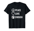 Peace Love Enough Bold Stacked Icons Dark T-Shirt - Minimalist Print Unisex - T-Shirt, Sweatshirt, Hoodie