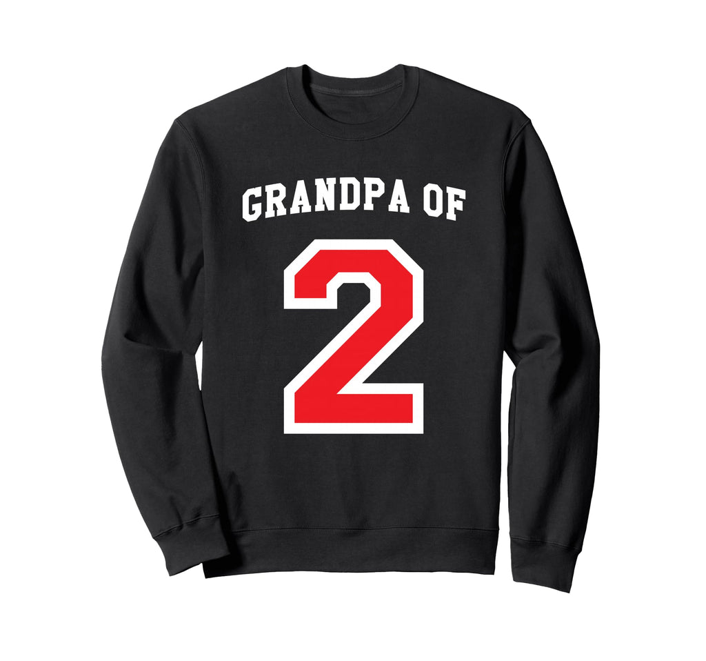 Grandpa 2 Grandchildren Baseball Sweatshirt - Novelty Apparel for Adults - T-Shirt, Sweatshirt, Hoodie
