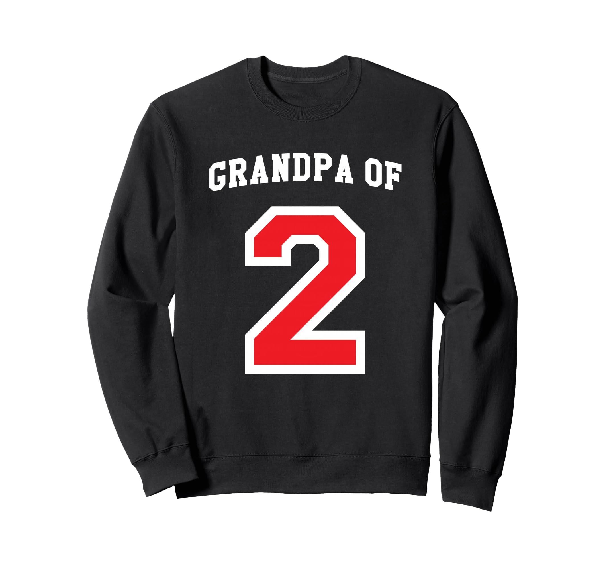 Grandpa 2 Grandchildren Baseball Sweatshirt - Novelty Apparel for Adults - T-Shirt, Sweatshirt, Hoodie