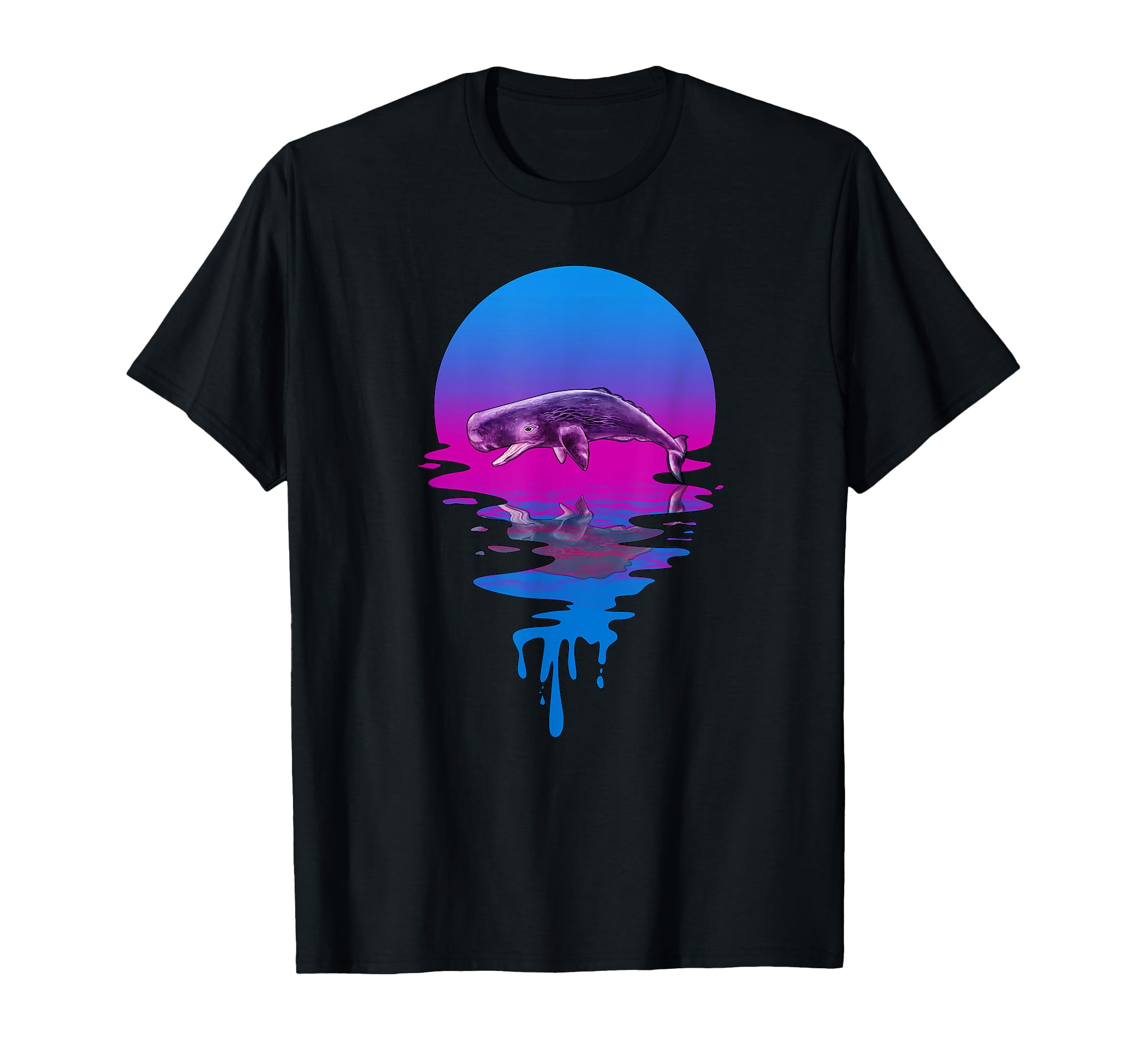 Sunset Sperm Whale T-Shirt - Fun Novelty Design for Adults - T-Shirt, Sweatshirt, Hoodie