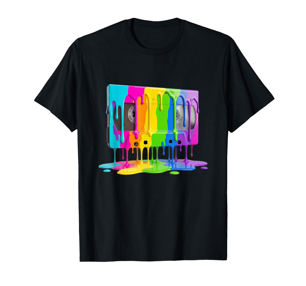 Dripping Paint Vhs Cassette 80S 90S T-Shirt - Trendy Graphic Unisex - T-Shirt, Sweatshirt, Hoodie