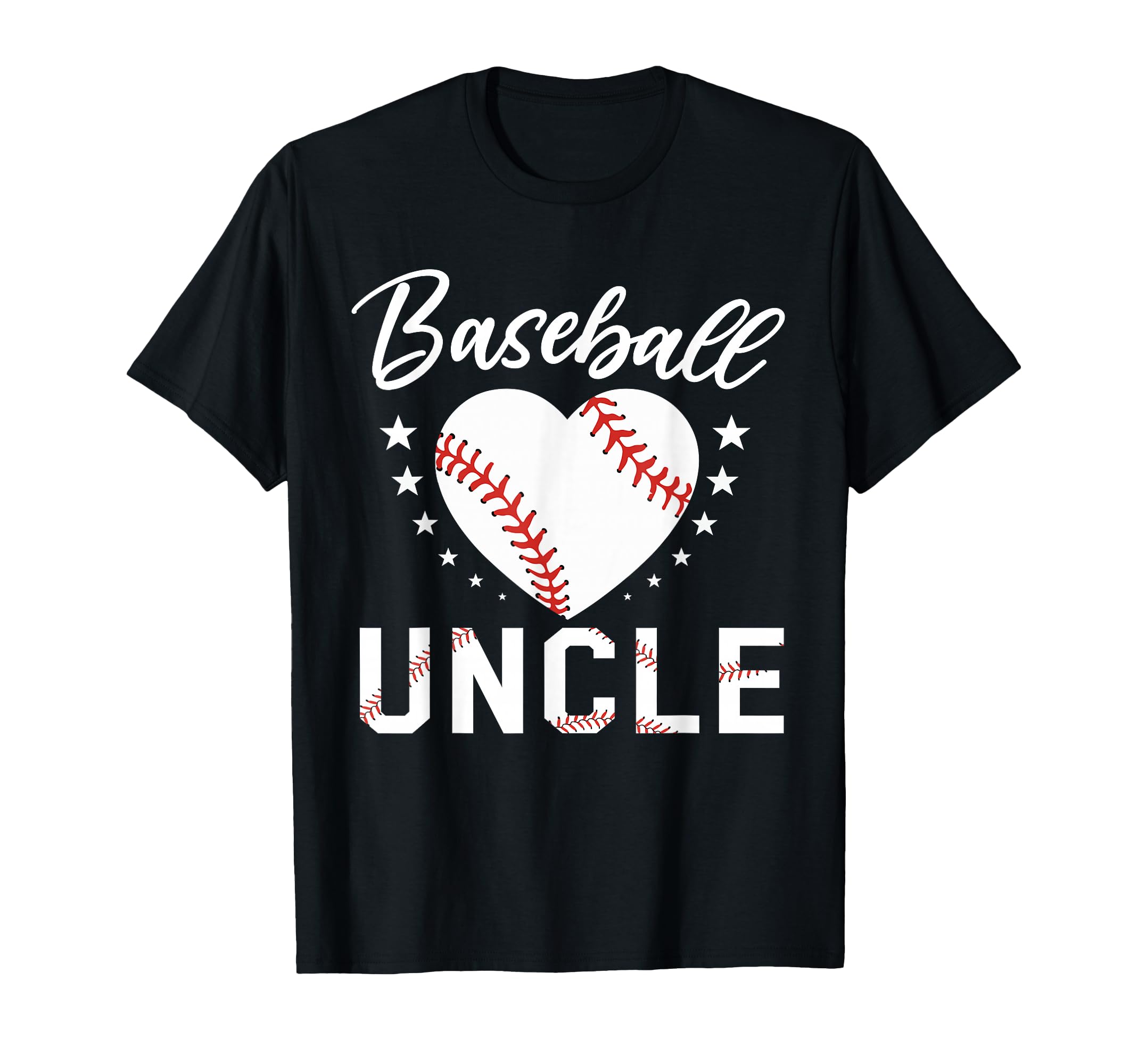 Baseball Uncle Funny Heart Baseball T-Shirt - Custom Art Print Unisex - T-Shirt, Sweatshirt, Hoodie
