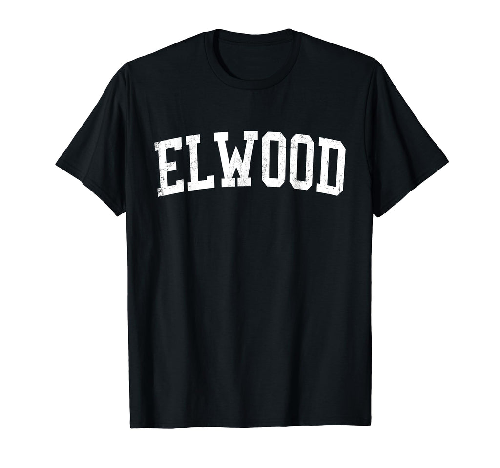 Elwood Ny Distressed White Varsity T-Shirt - Fun Novelty Design Men Women - T-Shirt, Sweatshirt, Hoodie