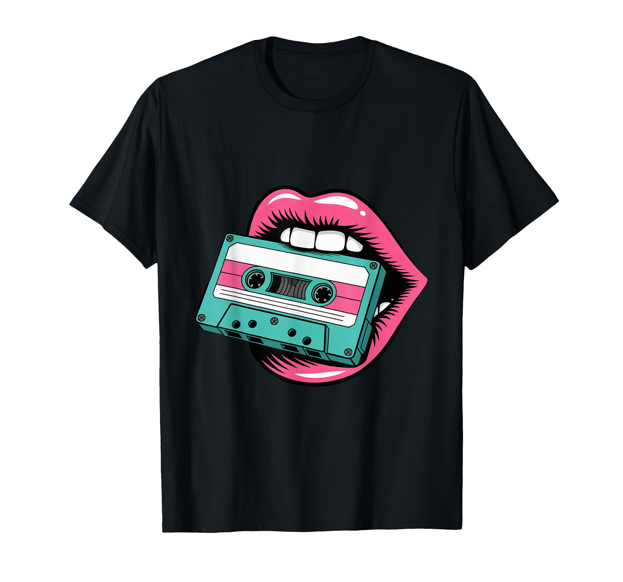 Nostalgic 80S And 90S Vibes Vibrant Lips T-Shirt - Custom Art Print Unisex - T-Shirt, Sweatshirt, Hoodie