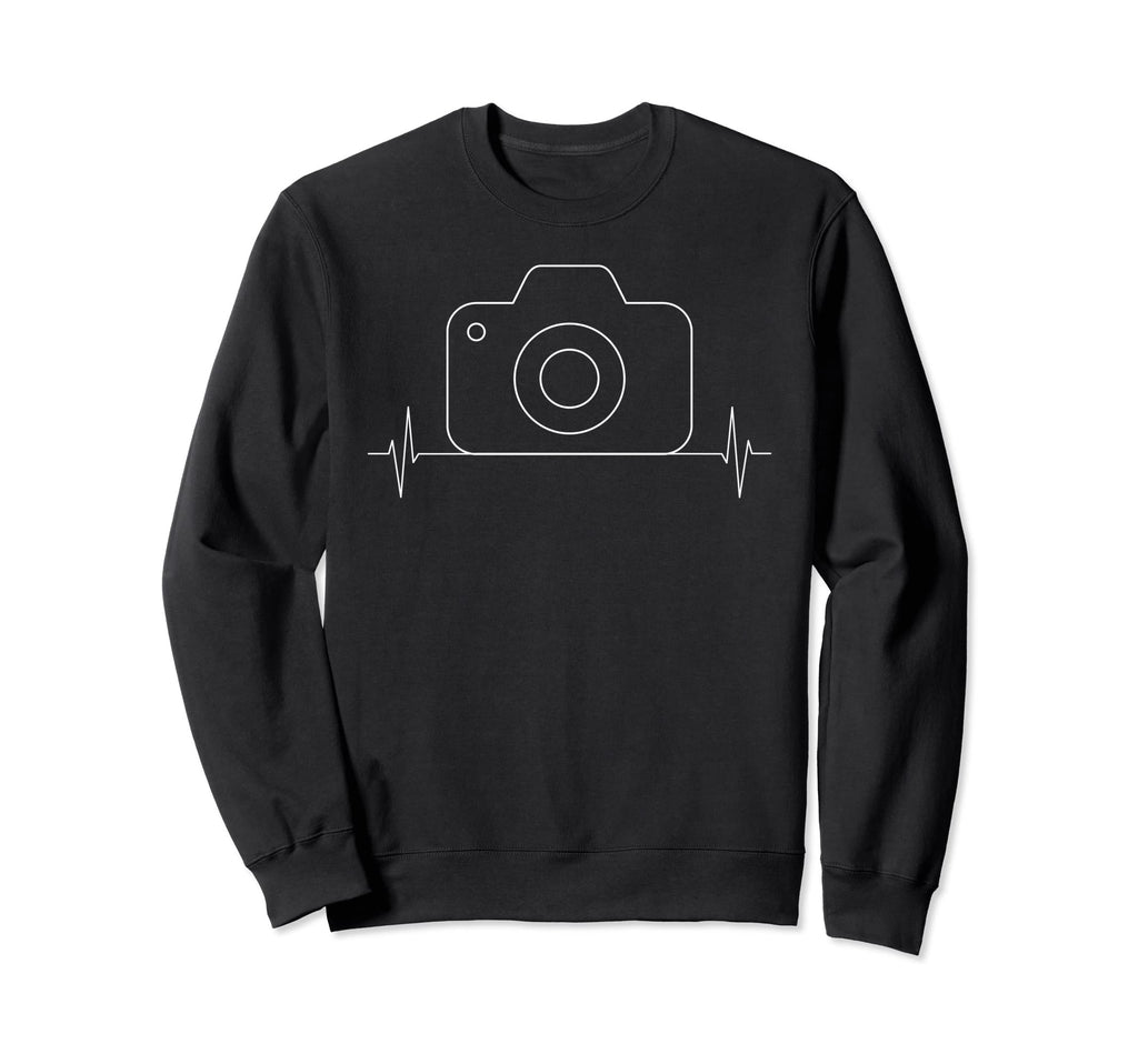 Photographer Camera Heartbeat Sweatshirt - Minimalist Print Men Women - T-Shirt, Sweatshirt, Hoodie