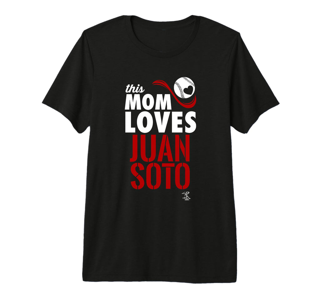 Juan Soto This Mom Loves Tri Blend T-Shirt - Minimalist Print for Adults - T-Shirt, Sweatshirt, Hoodie