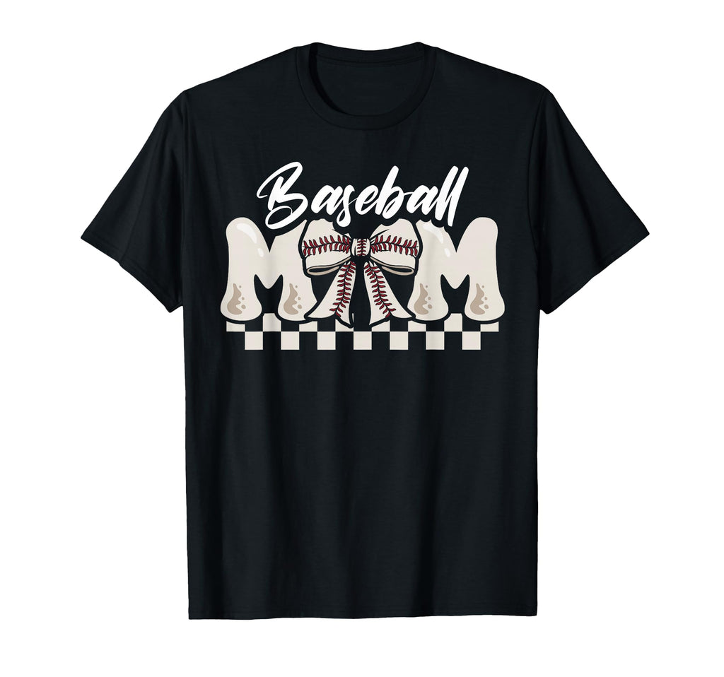 Baseball Mom Mothers Day Coquette Bow T-Shirt - Trendy Graphic for Adults - T-Shirt, Sweatshirt, Hoodie