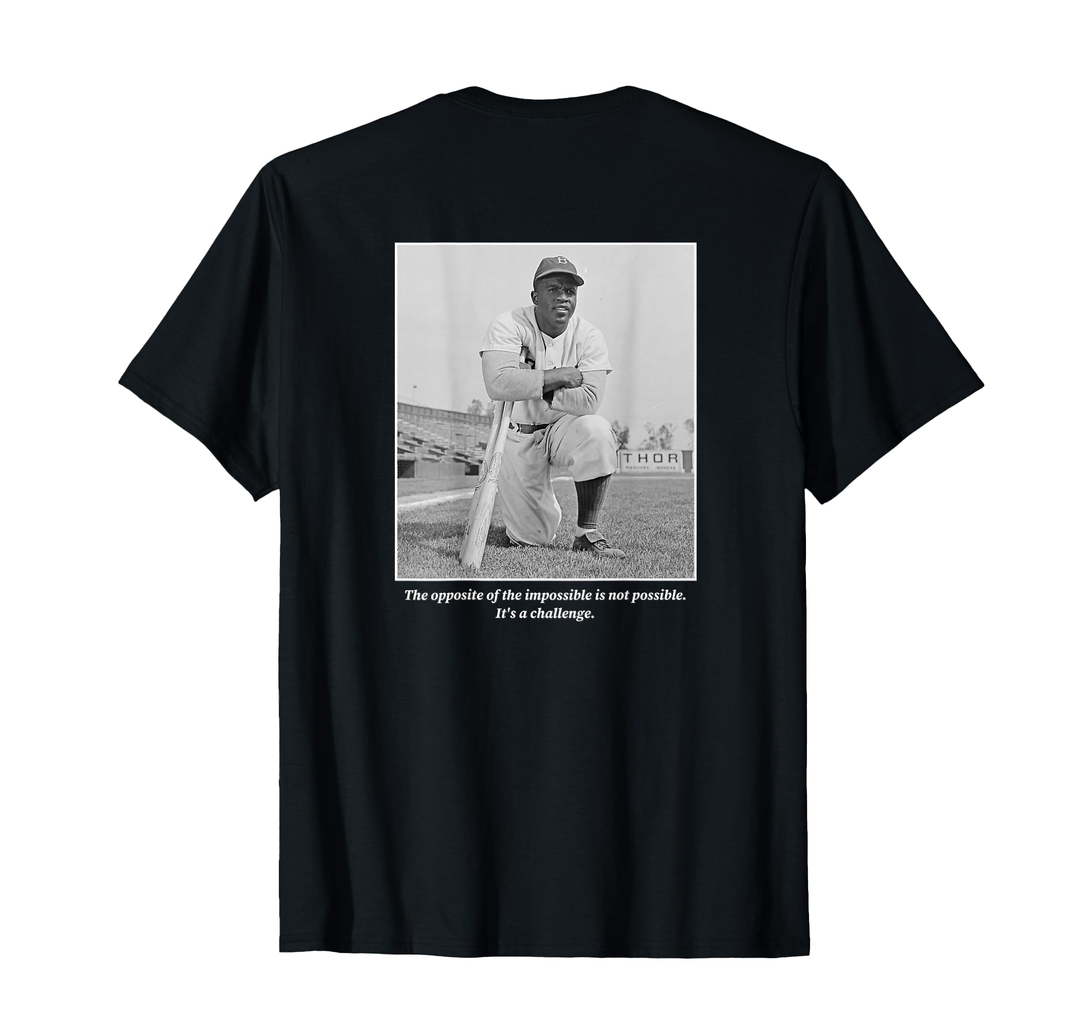 Jackie Robinson 005 Back Printed T-Shirt - Custom Art Print for Adults - T-Shirt, Sweatshirt, Hoodie