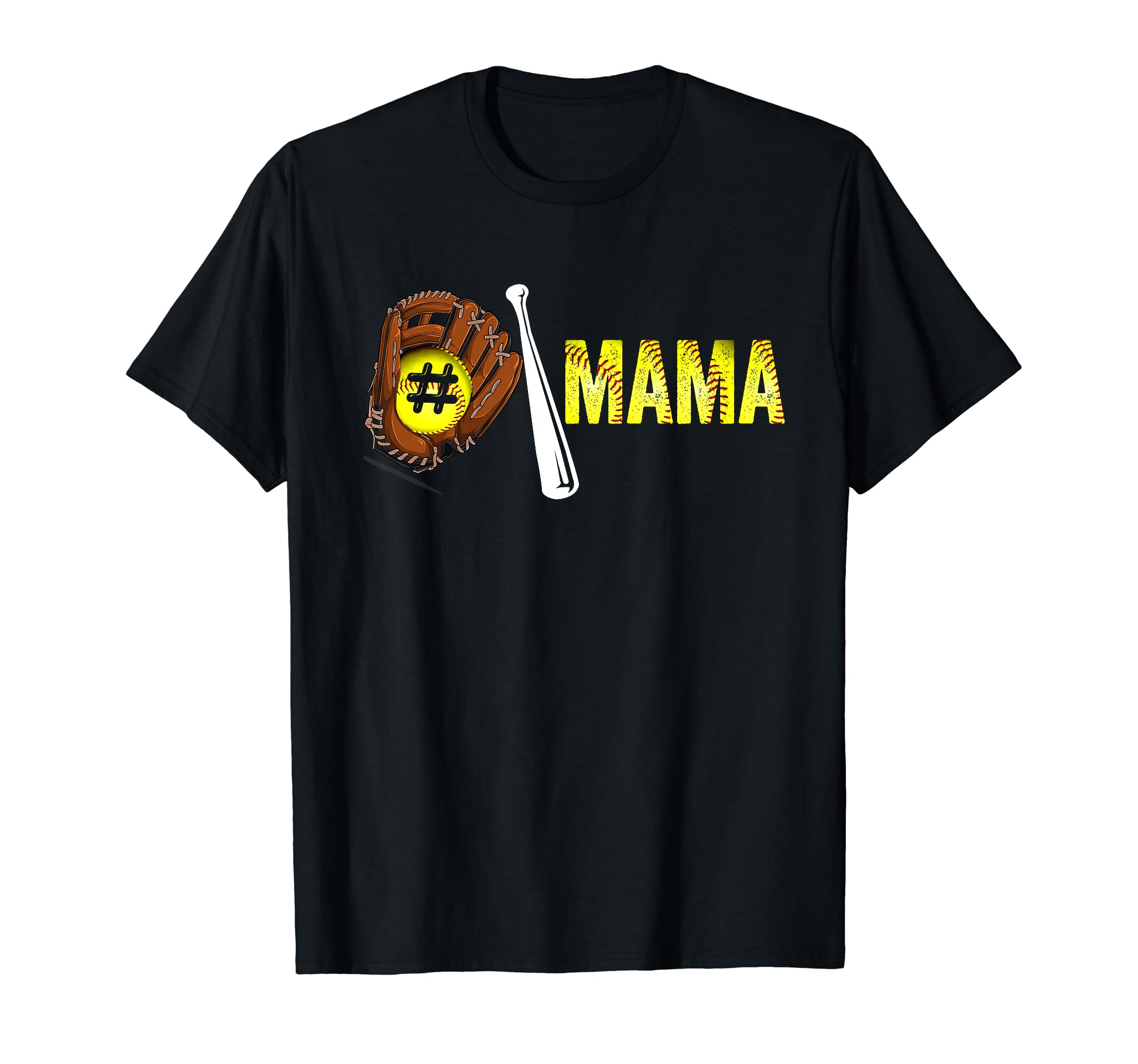 Number One Softball Mama Mothers Day T-Shirt - Novelty Apparel for Adults - T-Shirt, Sweatshirt, Hoodie