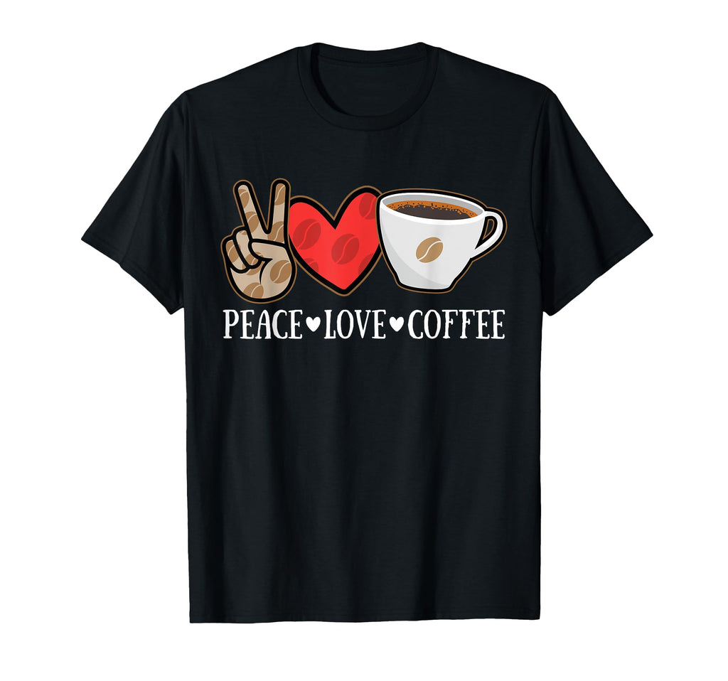 Peace Love Coffee Lovers Hippie T-Shirt - Aesthetic Graphic for Adults - T-Shirt, Sweatshirt, Hoodie