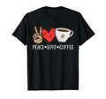 Peace Love Coffee Lovers Hippie T-Shirt - Aesthetic Graphic for Adults - T-Shirt, Sweatshirt, Hoodie