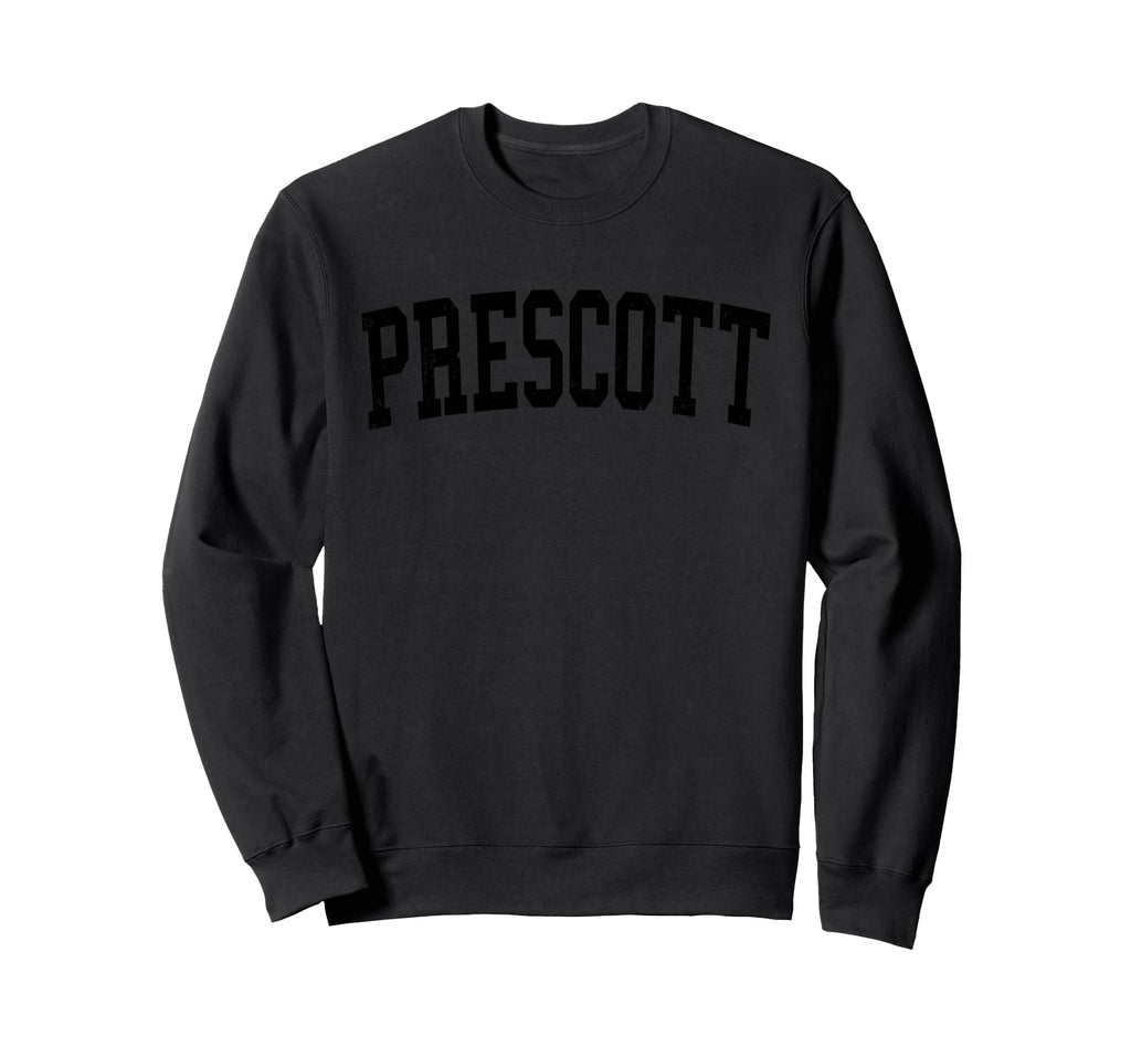 Prescott Az Distressed Black Varsity Sweatshirt - Minimalist Print Unisex - T-Shirt, Sweatshirt, Hoodie