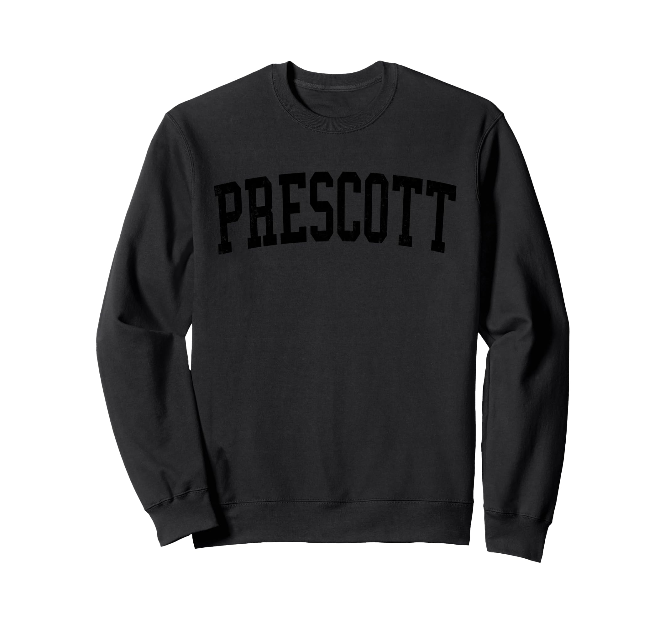 Prescott Az Distressed Black Varsity Sweatshirt - Minimalist Print Unisex - T-Shirt, Sweatshirt, Hoodie