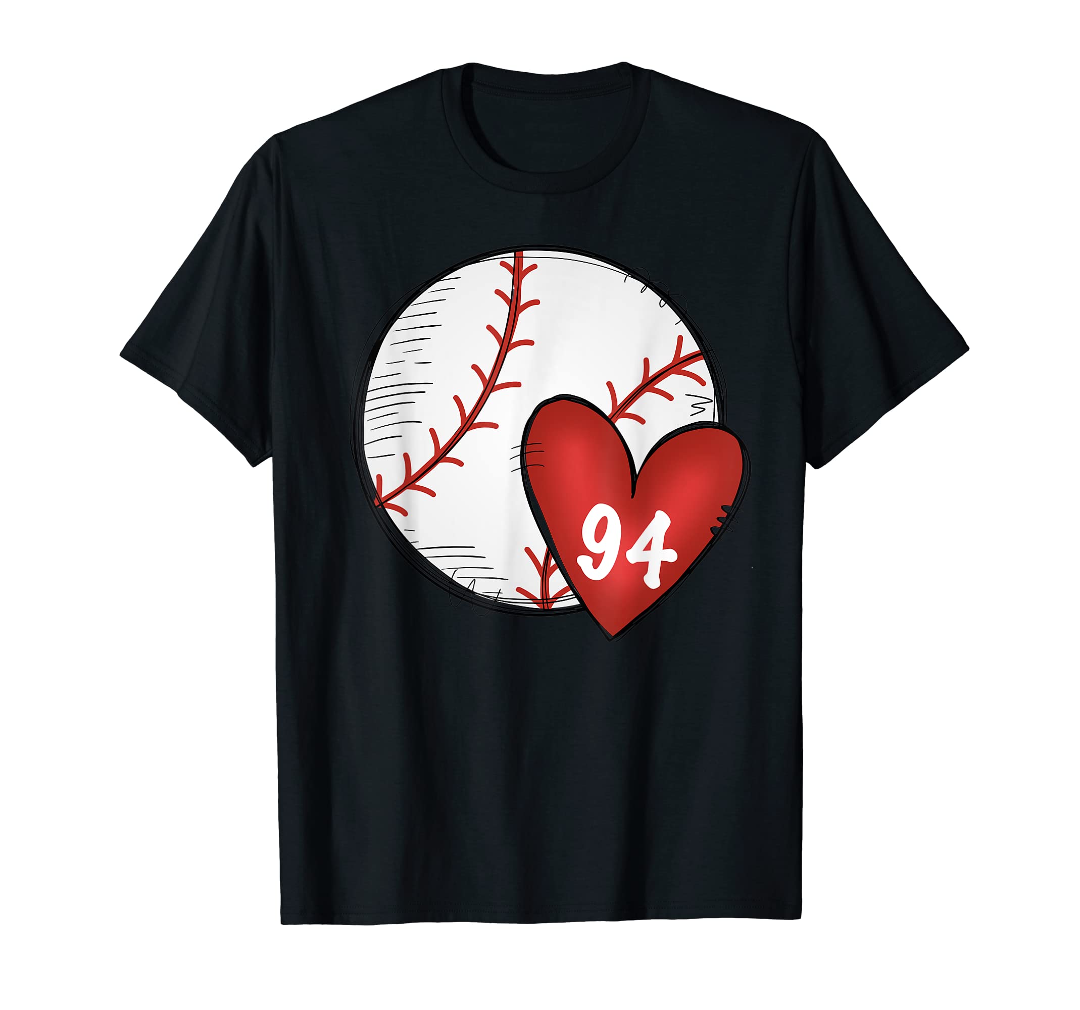 Womens Custom Baseball Mom Number 94 T-Shirt - Trendy Graphic for Adults - T-Shirt, Sweatshirt, Hoodie
