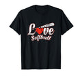 Softball Love Heart Baseball Bat T-Shirt - Casual Everyday Wear Unisex - T-Shirt, Sweatshirt, Hoodie