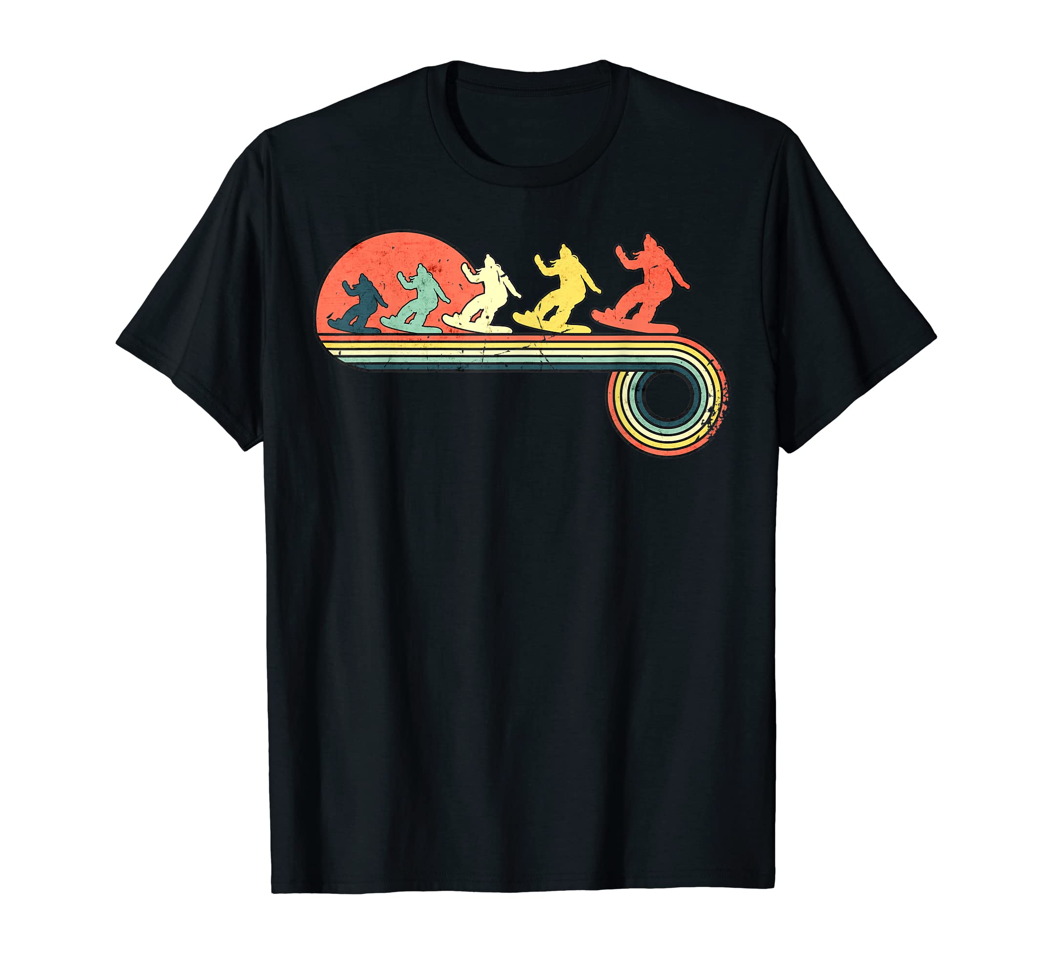 Snowboard Sunset Rainbow T-Shirt - Unique Graphic for Adults - T-Shirt, Sweatshirt, Hoodie
