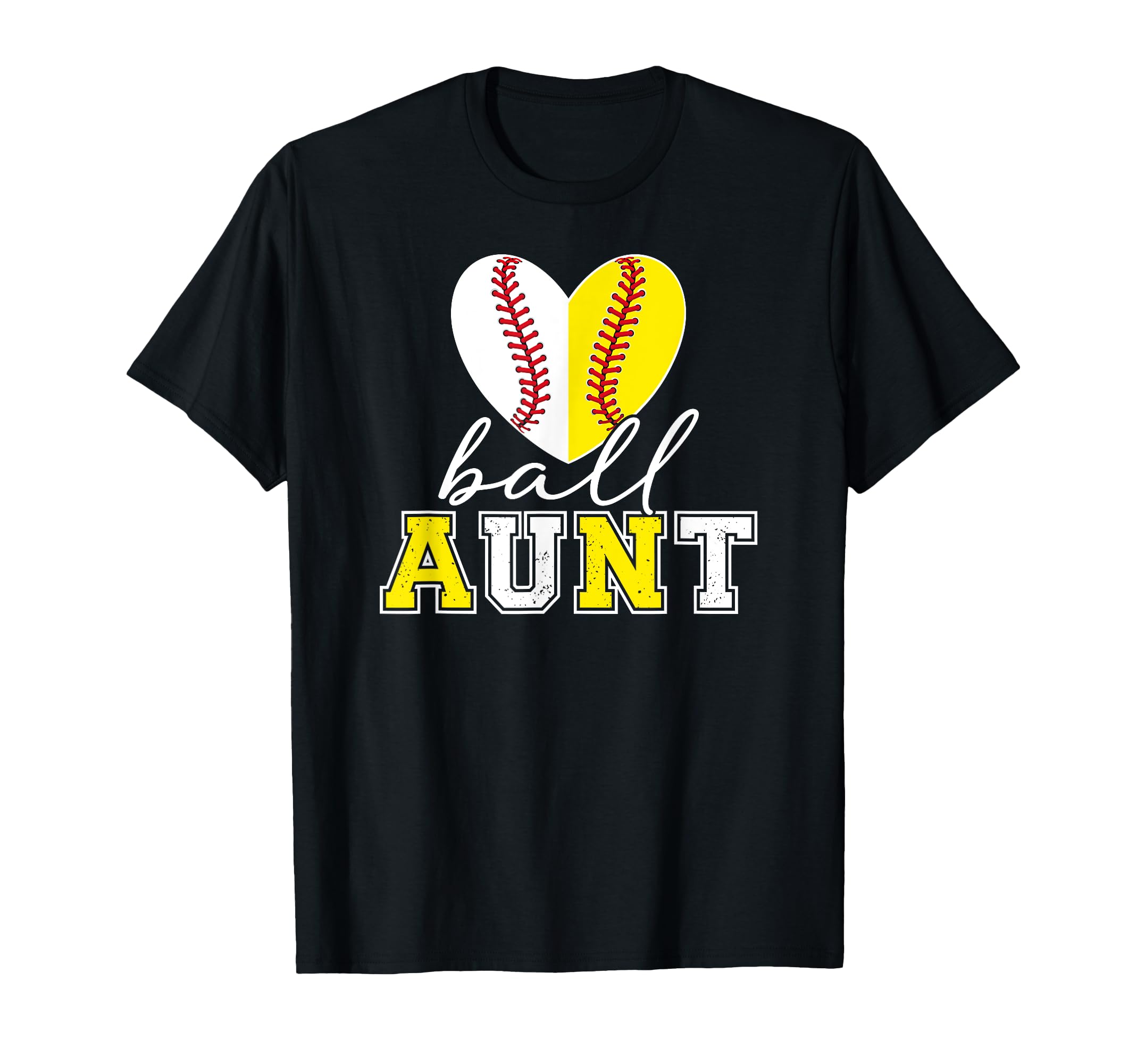 Ball Aunt Heart Softball Baseball Aunt T-Shirt - Unique Graphic for Adults - T-Shirt, Sweatshirt, Hoodie