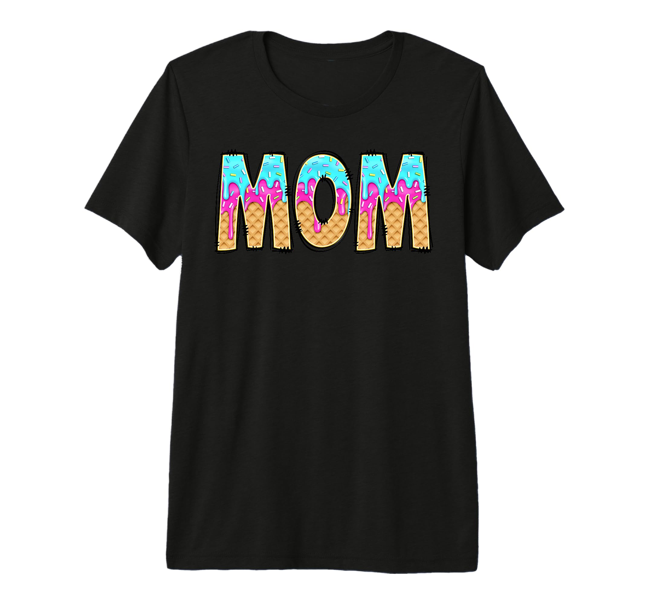 Mom Baseball Ice Cream Mama Baseball T-Shirt - Graphic Print for Adults - T-Shirt, Sweatshirt, Hoodie
