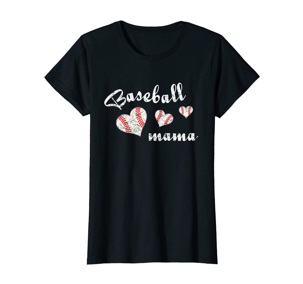 Womens Baseball Mama Baseball Mama Hearts T-Shirt - Minimalist Print Unisex - T-Shirt, Sweatshirt, Hoodie