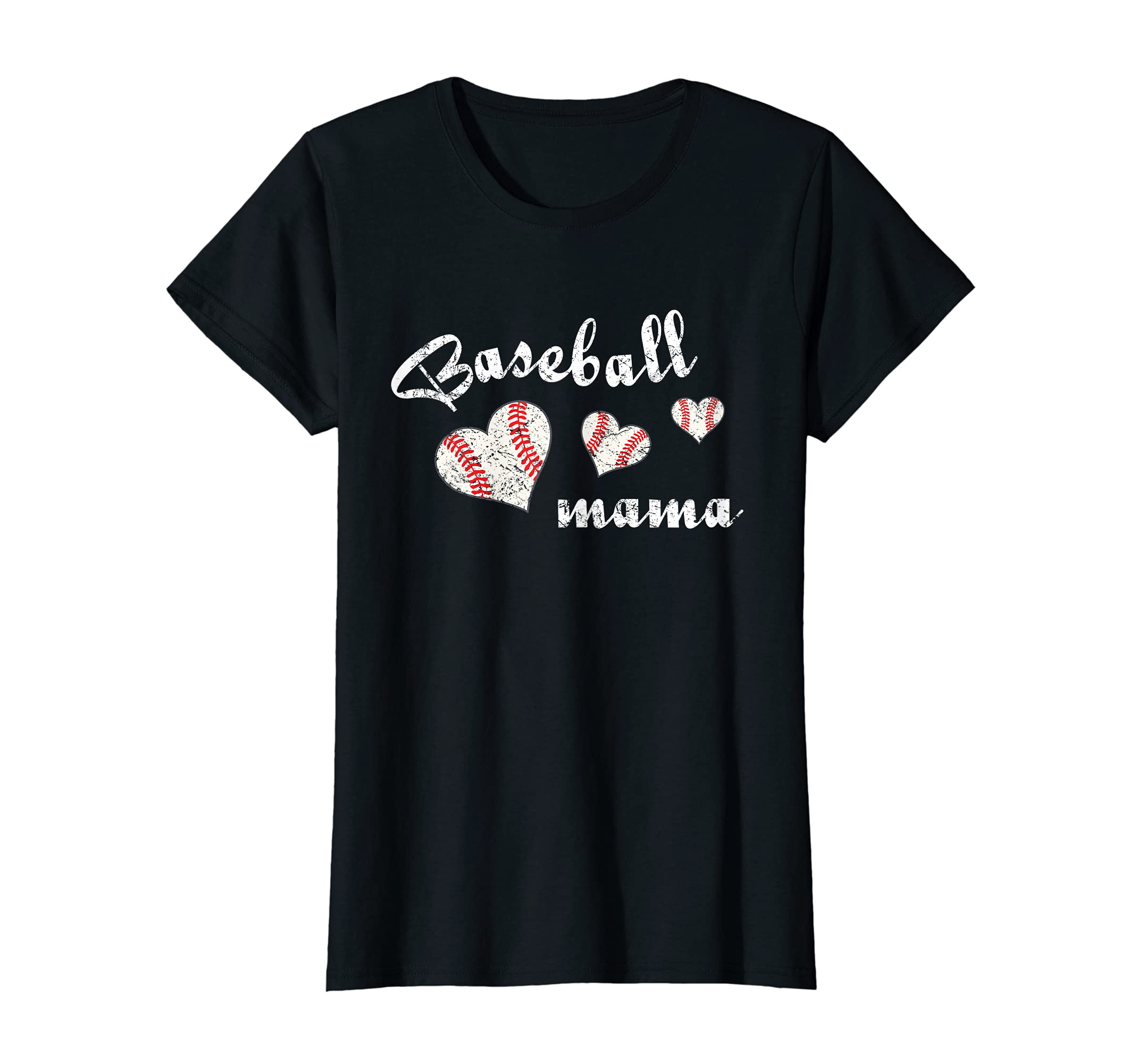 Womens Baseball Mama Baseball Mama Hearts T-Shirt - Minimalist Print Unisex - T-Shirt, Sweatshirt, Hoodie
