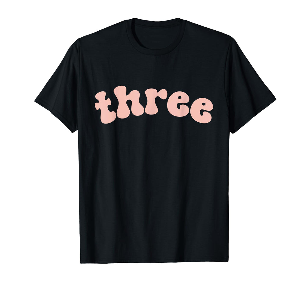 3Rd Birthday Boho Wavy Blush Mauve Three T-Shirt - Novelty Apparel Unisex - T-Shirt, Sweatshirt, Hoodie