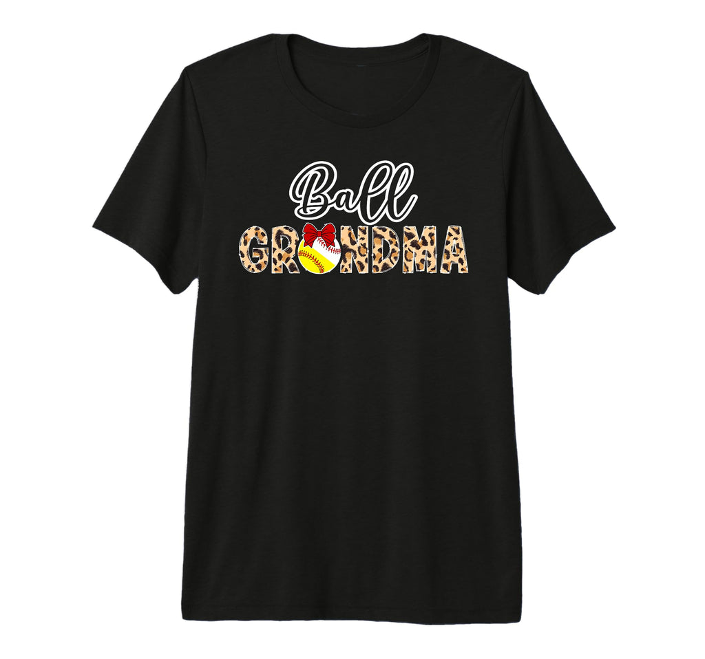 Ball Grandma Leopard Softball Baseball T-Shirt - Novelty Apparel Men Women - T-Shirt, Sweatshirt, Hoodie