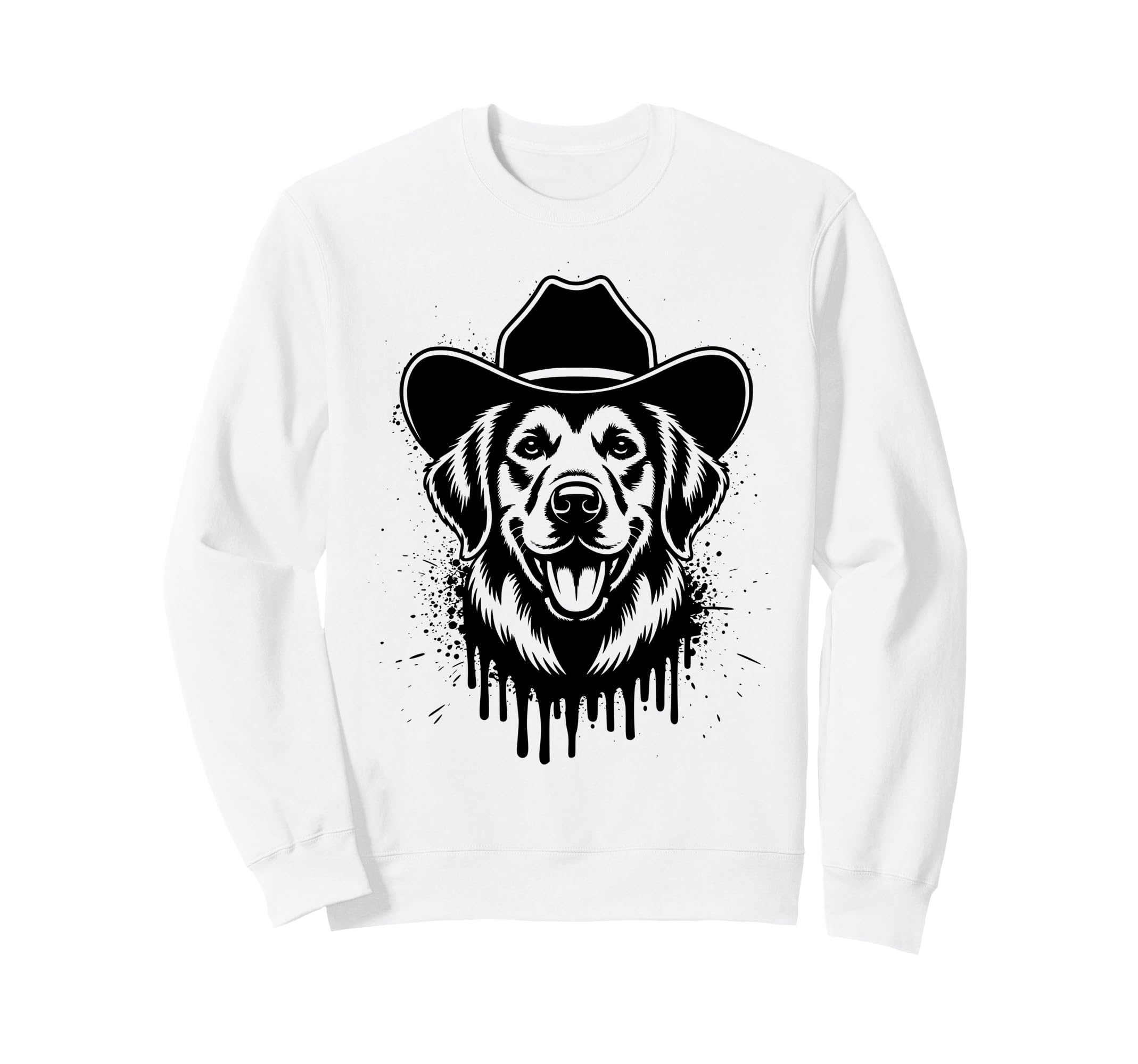 Funny Golden Retriever Cowboy Western Sweatshirt - Custom Art Print Unisex - T-Shirt, Sweatshirt, Hoodie