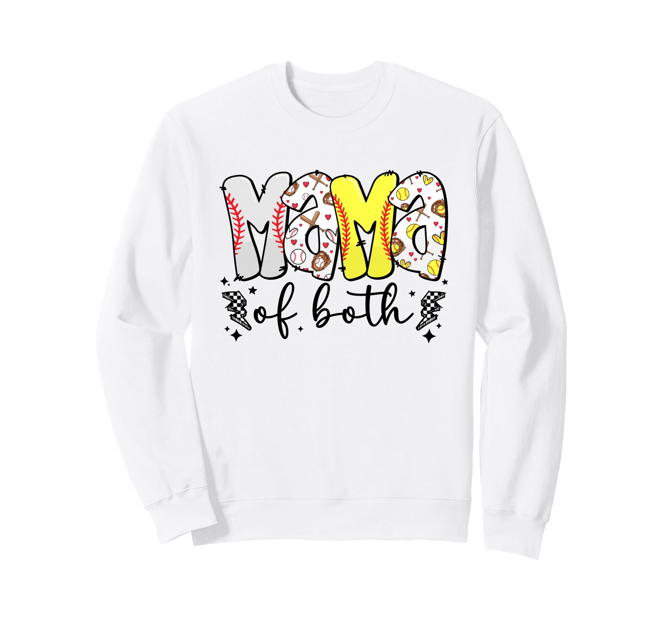 Mama Both Baseball Softball Mama Sweatshirt - Streetwear Style Men Women - T-Shirt, Sweatshirt, Hoodie