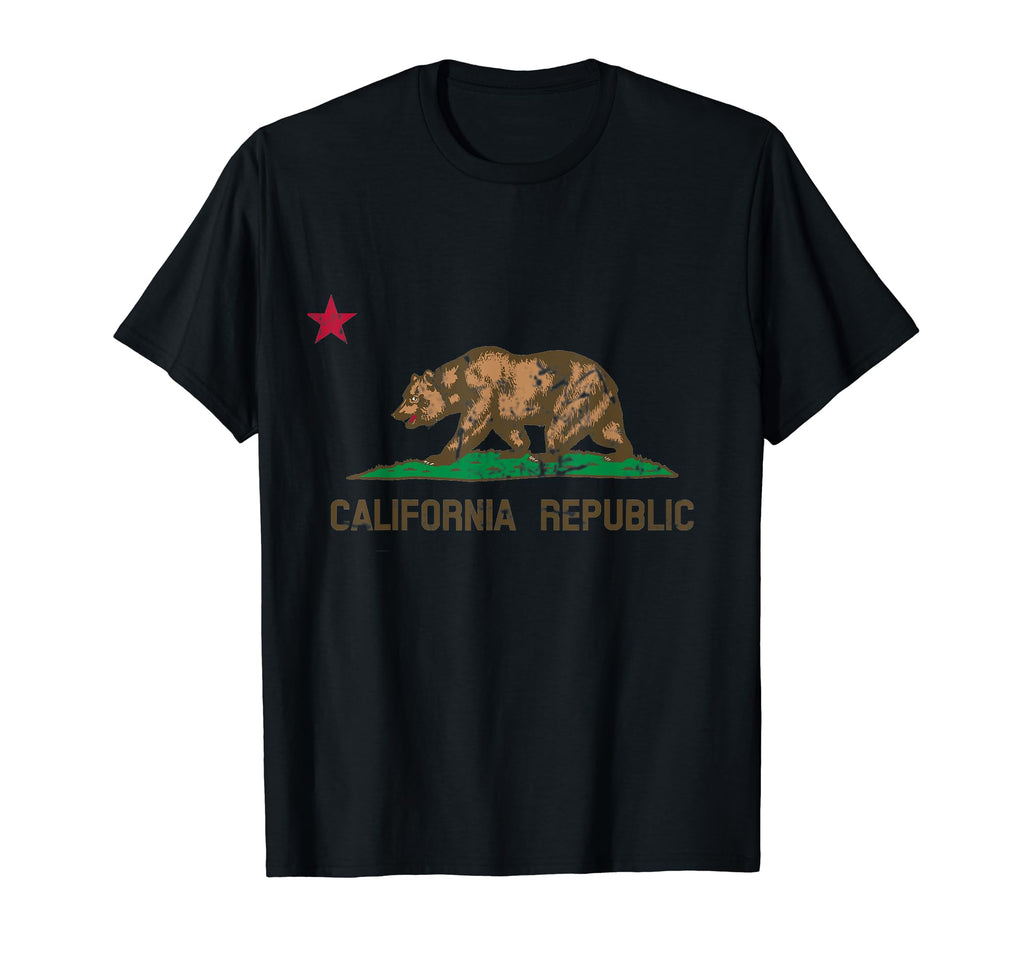 California State Flag Distressed T-Shirt - Custom Art Print Men Women - T-Shirt, Sweatshirt, Hoodie