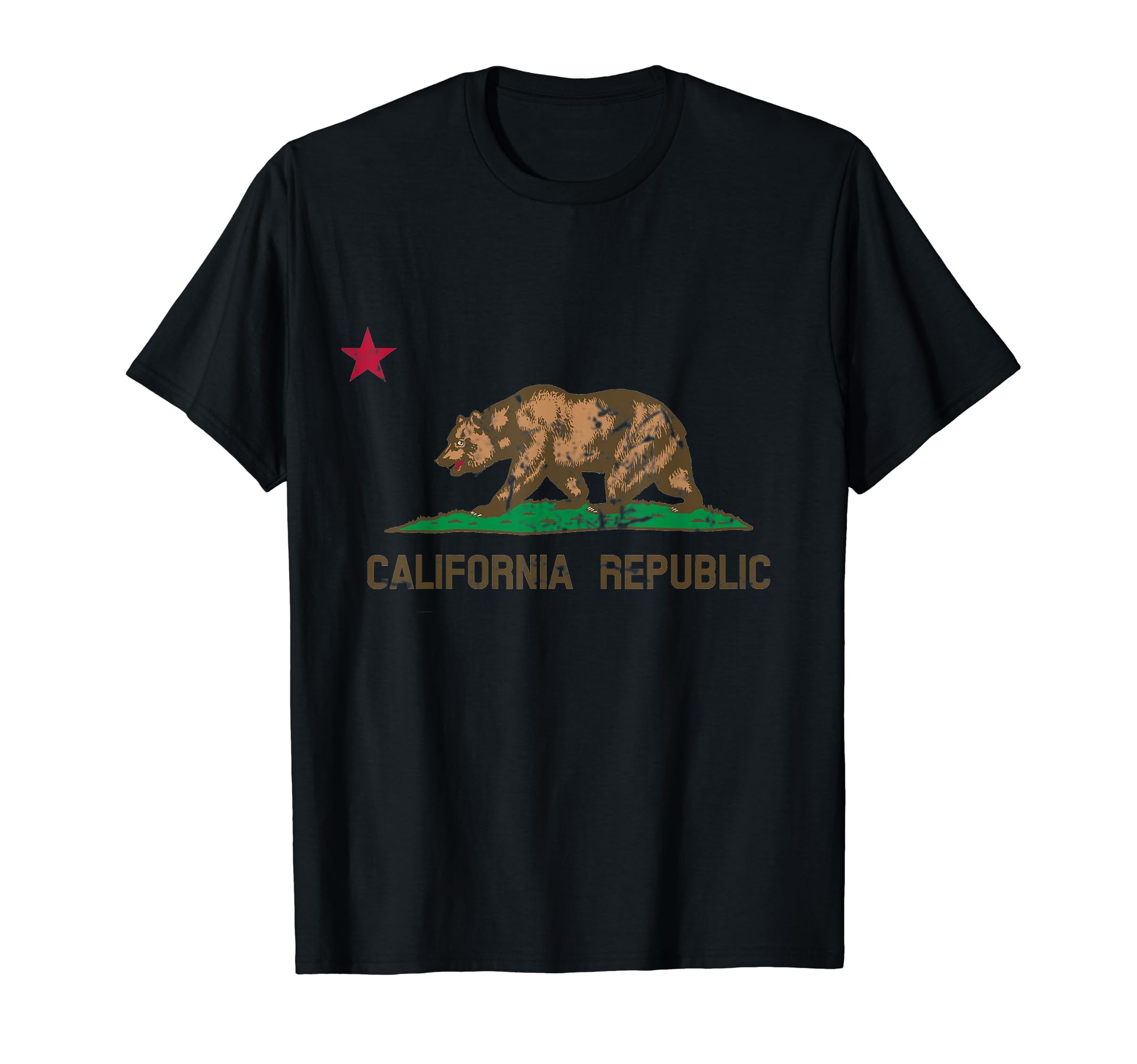 California State Flag Distressed T-Shirt - Custom Art Print Men Women - T-Shirt, Sweatshirt, Hoodie