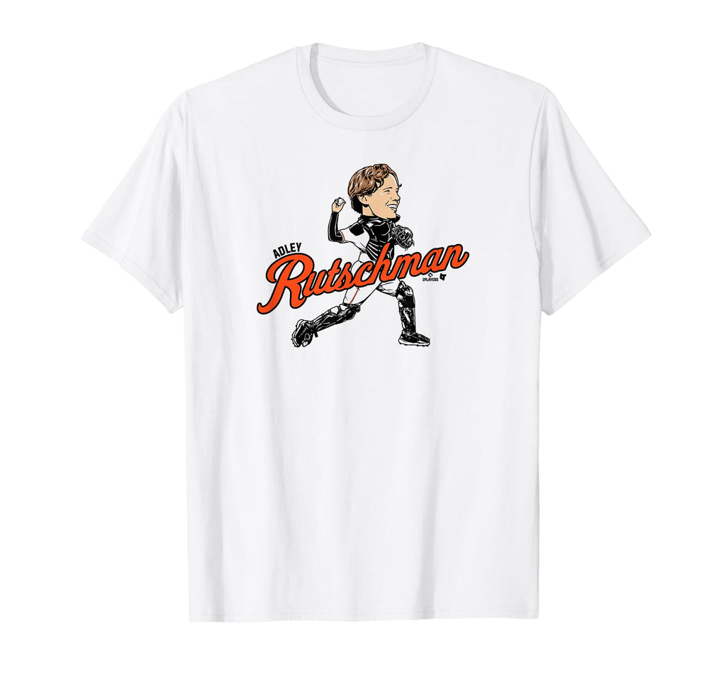 Adley Rutschman Caricature Baltimore T-Shirt - Minimalist Print for Adults - T-Shirt, Sweatshirt, Hoodie
