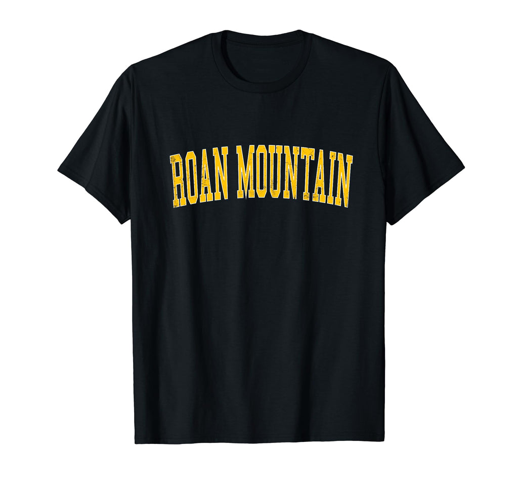 Roan Mountain Distressed Gold Varsity T-Shirt - Aesthetic Graphic Unisex - T-Shirt, Sweatshirt, Hoodie