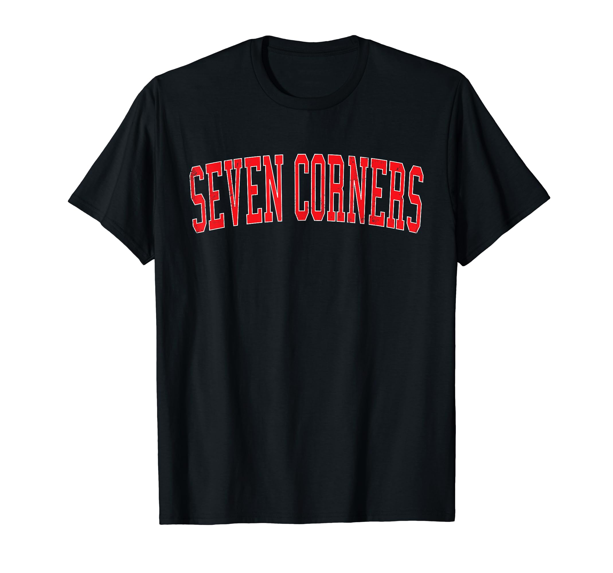 Seven Corners Va Distressed Red T-Shirt - Custom Art Print for Adults - T-Shirt, Sweatshirt, Hoodie